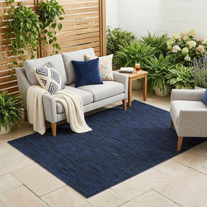 4' X 6' Midnight Blue Stain Resistant Indoor Outdoor Area Rug