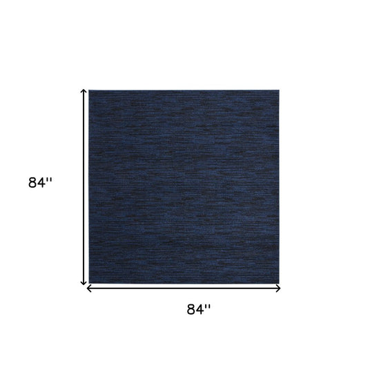 7' Midnight Blue Square Indoor Outdoor Area Rug