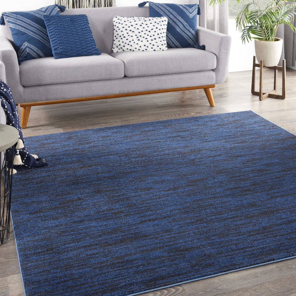 7' Midnight Blue Square Indoor Outdoor Area Rug
