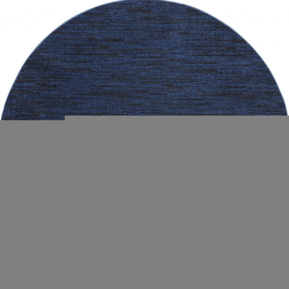 8' Midnight Blue Round Stain Resistant Indoor Outdoor Area Rug
