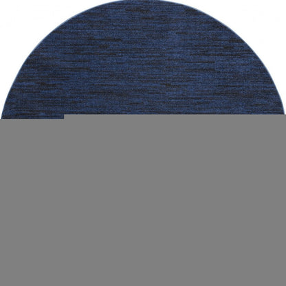 8' Midnight Blue Round Stain Resistant Indoor Outdoor Area Rug
