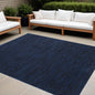 9' X 12' Midnight Blue Stain Resistant Indoor Outdoor Area Rug