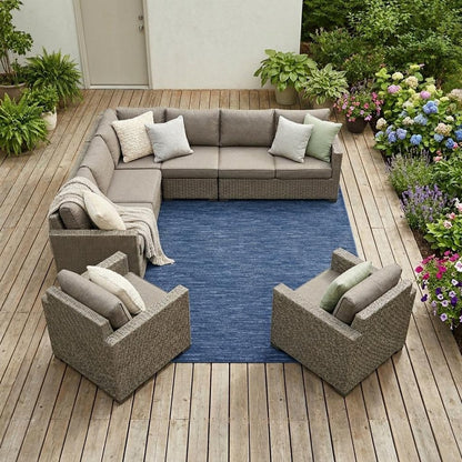 10' X 14' Blue Indoor Outdoor Area Rug