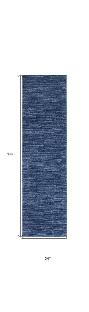 6' Navy Blue Indoor Outdoor Runner Rug