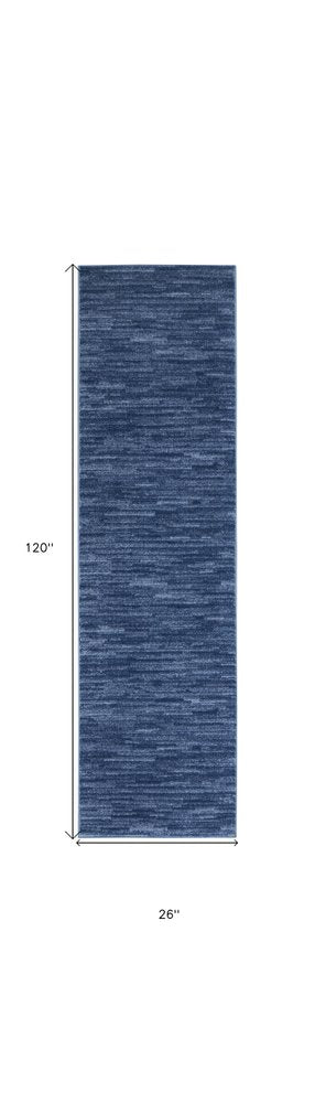 10' Blue Indoor Outdoor Runner Rug