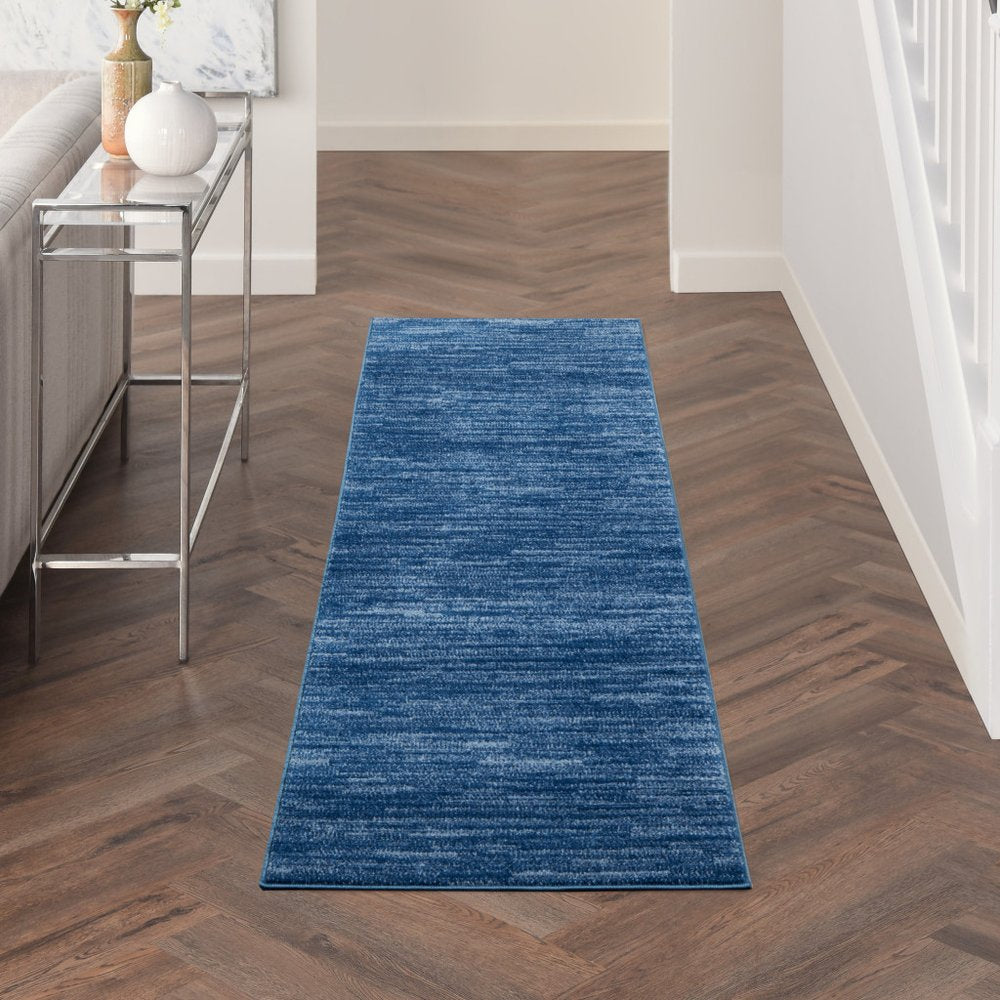10' Blue Indoor Outdoor Runner Rug