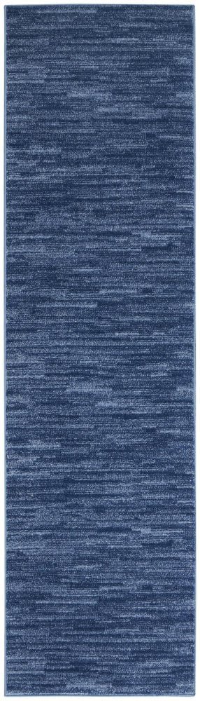 8' Blue Non Skid Indoor Outdoor Runner Rug