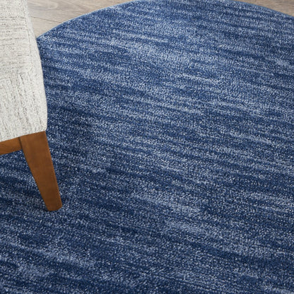 4' Blue Round Indoor Outdoor Area Rug