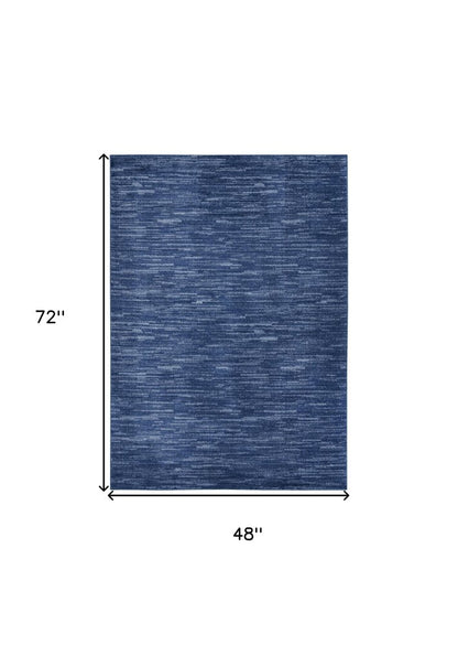 4' X 6' Blue Indoor Outdoor Area Rug