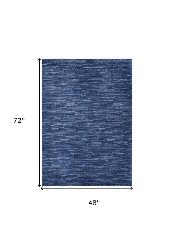 4' X 6' Blue Indoor Outdoor Area Rug