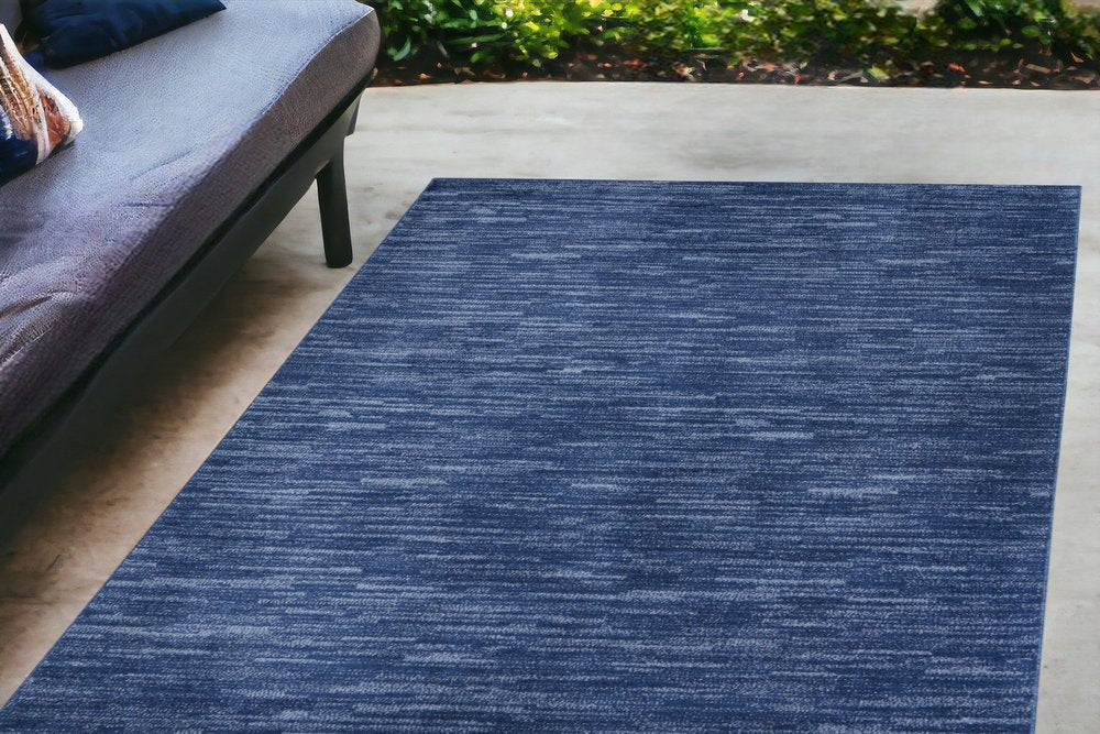 4' X 6' Blue Indoor Outdoor Area Rug