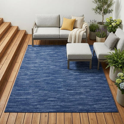 4' X 6' Blue Indoor Outdoor Area Rug