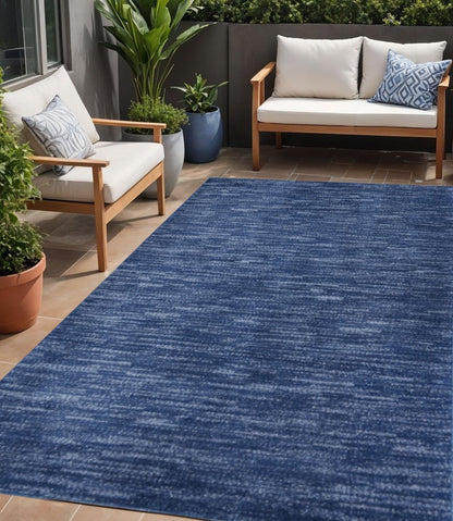 5' X 7' Blue Indoor Outdoor Area Rug