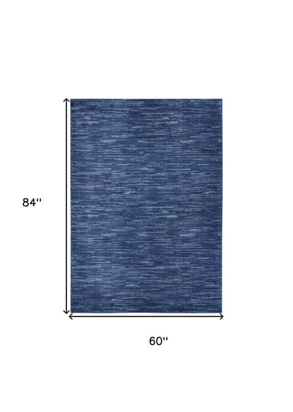 5' X 7' Blue Indoor Outdoor Area Rug