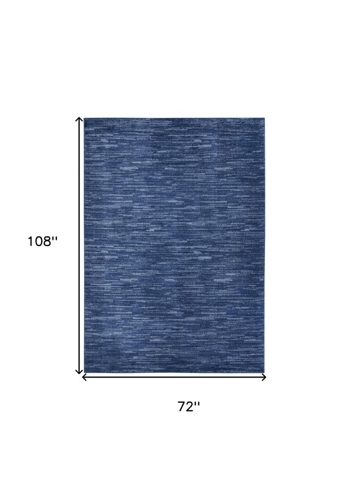 6' X 9' Blue Indoor Outdoor Area Rug