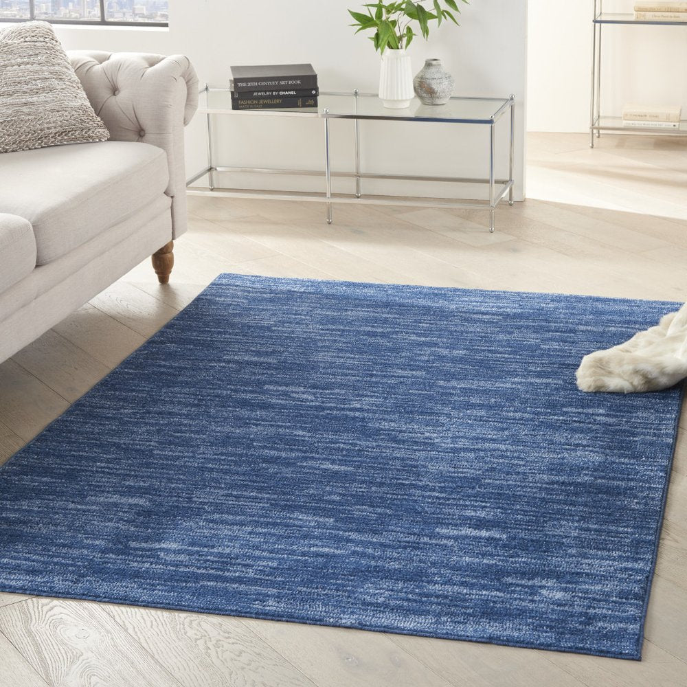 6' X 9' Blue Indoor Outdoor Area Rug