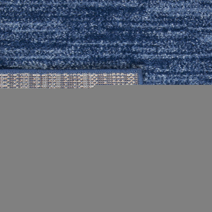 7' Square Blue Stain Resistant Indoor Outdoor Area Rug