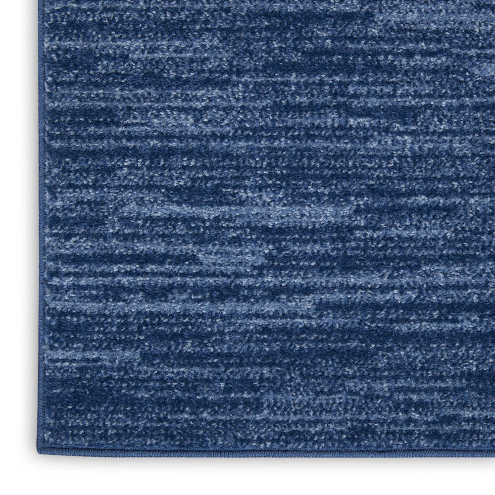 7' Square Blue Stain Resistant Indoor Outdoor Area Rug