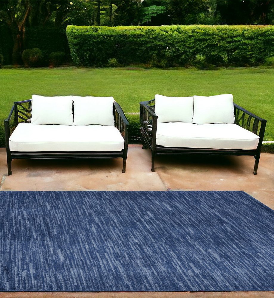 7' X 10' Blue Indoor Outdoor Area Rug