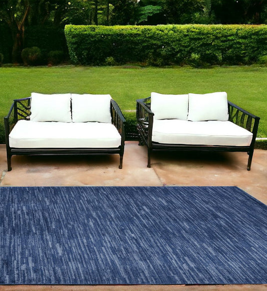 7' X 10' Blue Indoor Outdoor Area Rug