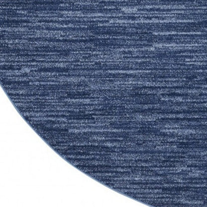 8' X 8' Blue Round Indoor Outdoor Area Rug