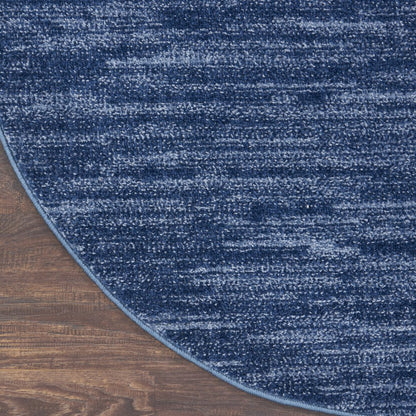8' X 8' Blue Round Indoor Outdoor Area Rug