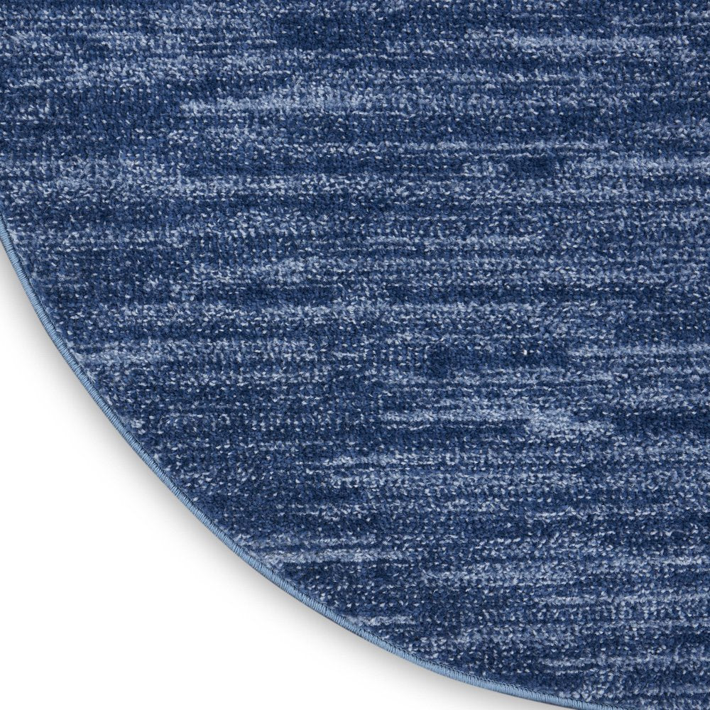 8' X 8' Blue Round Indoor Outdoor Area Rug
