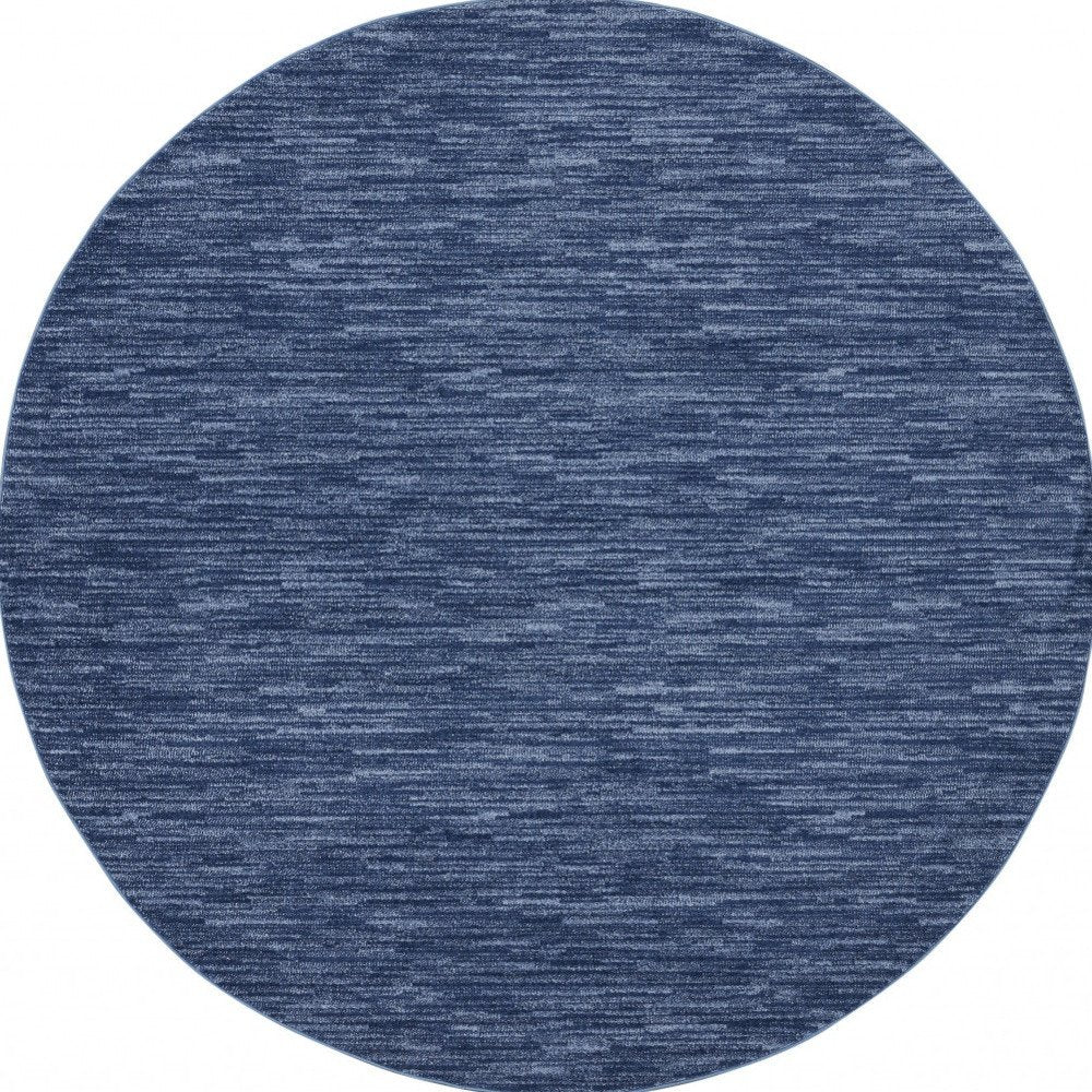 8' X 8' Blue Round Indoor Outdoor Area Rug