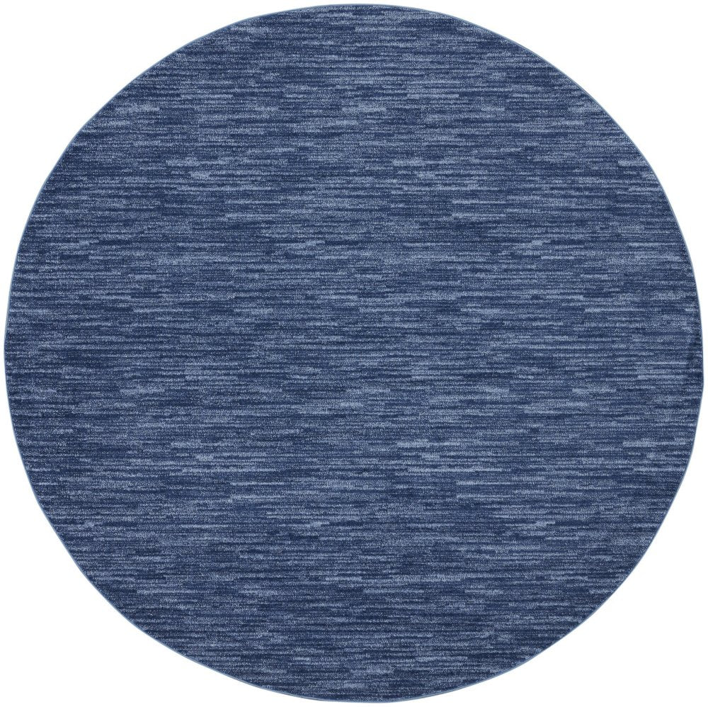 8' X 8' Blue Round Indoor Outdoor Area Rug