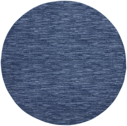 8' X 8' Blue Round Indoor Outdoor Area Rug