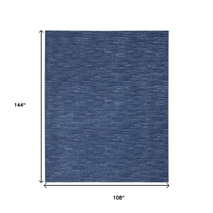 9' X 12' Blue Indoor Outdoor Area Rug