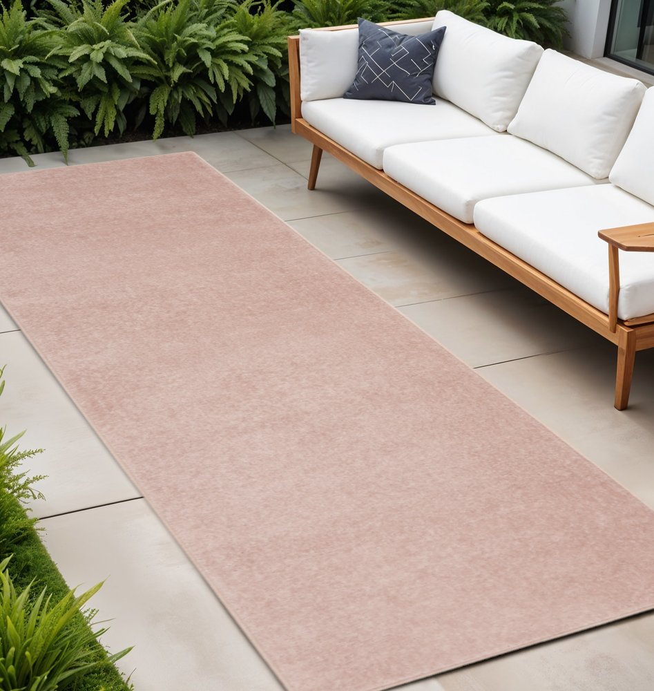8' Pink Indoor Outdoor Runner Rug
