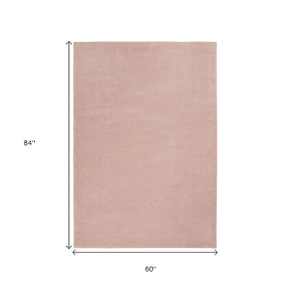 5' X 7' Pink Indoor Outdoor Area Rug