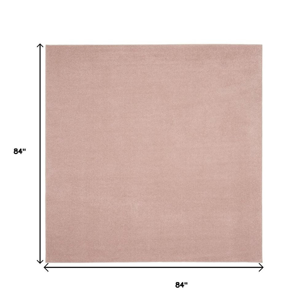 7' Pink Square Indoor Outdoor Area Rug
