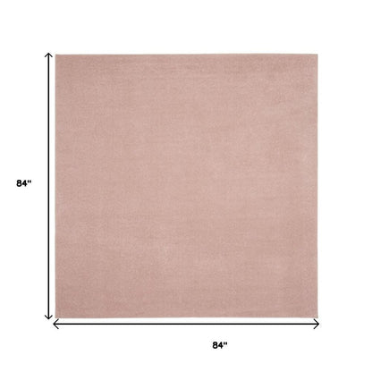 7' Pink Square Indoor Outdoor Area Rug