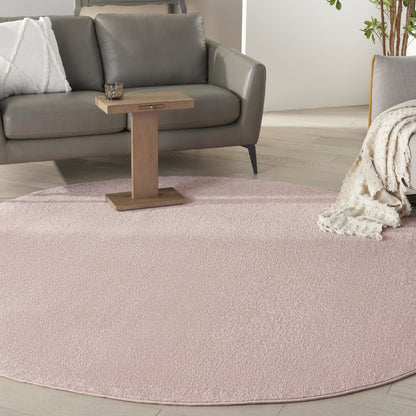 8' X 8' Pink Round Indoor Outdoor Area Rug