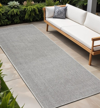 8' Gray Indoor Outdoor Runner Rug
