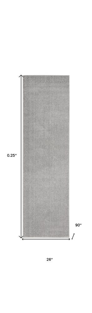 8' Gray Indoor Outdoor Runner Rug