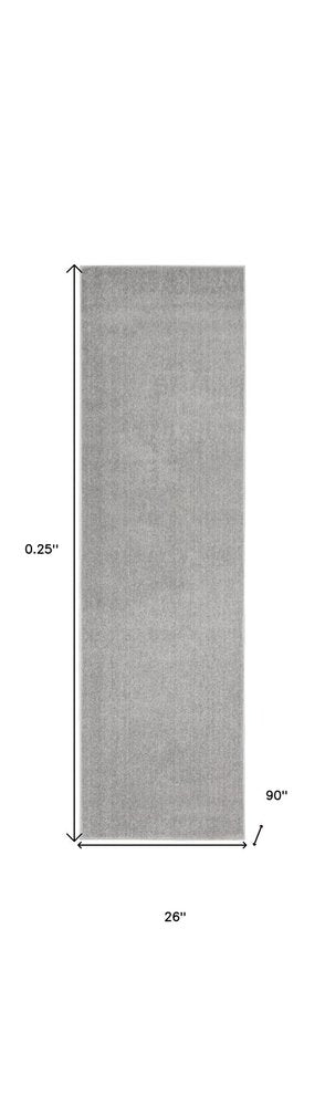 8' Gray Indoor Outdoor Runner Rug