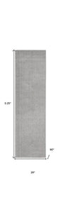 8' Gray Indoor Outdoor Runner Rug