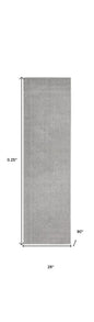8' Gray Indoor Outdoor Runner Rug