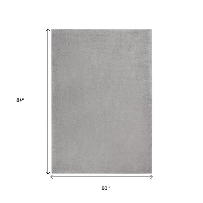 5' X 7' Gray Indoor Outdoor Area Rug