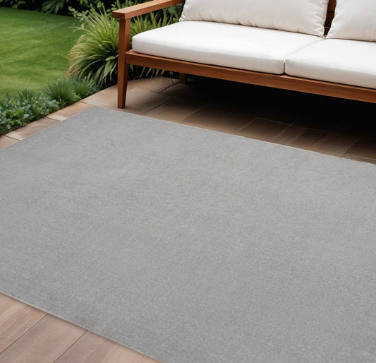 7' X 10' Gray Indoor Outdoor Area Rug