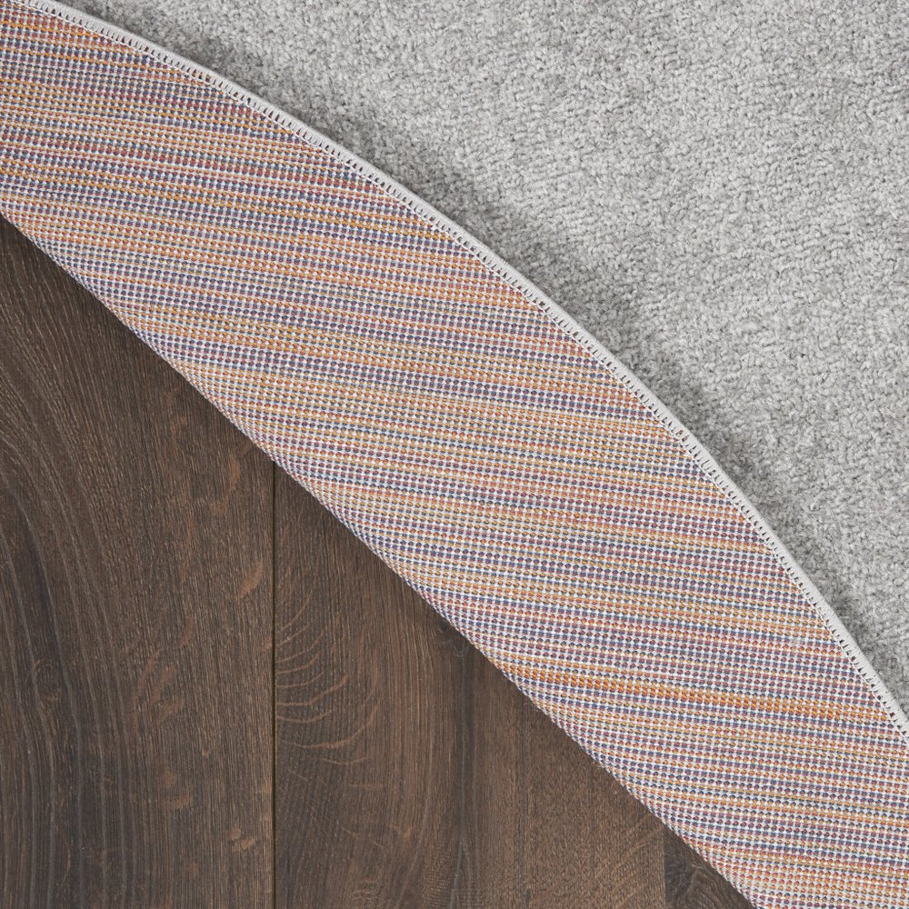 8' X 8' Gray Round Indoor Outdoor Area Rug