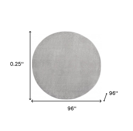 8' X 8' Gray Round Indoor Outdoor Area Rug