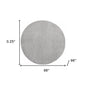 8' X 8' Gray Round Indoor Outdoor Area Rug