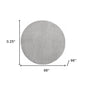 8' X 8' Gray Round Indoor Outdoor Area Rug