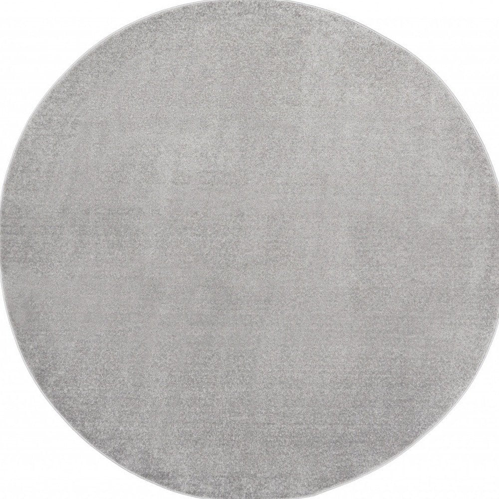 8' X 8' Gray Round Indoor Outdoor Area Rug