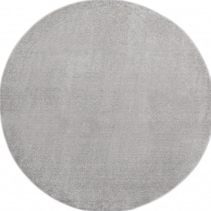 8' X 8' Gray Round Indoor Outdoor Area Rug