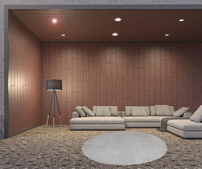 8' X 8' Gray Round Indoor Outdoor Area Rug